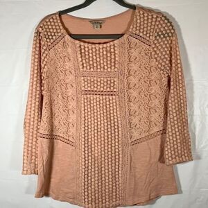 Lucky Brand Pink Boho Patterned Top